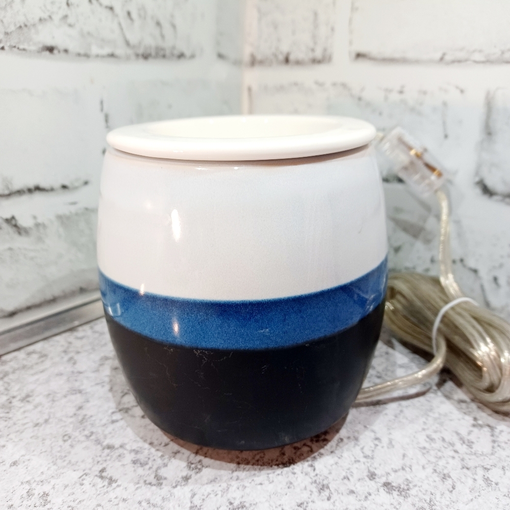 Blue Hues Pink Zebra Simmer Pot Wax Warmer White stripes warms oil